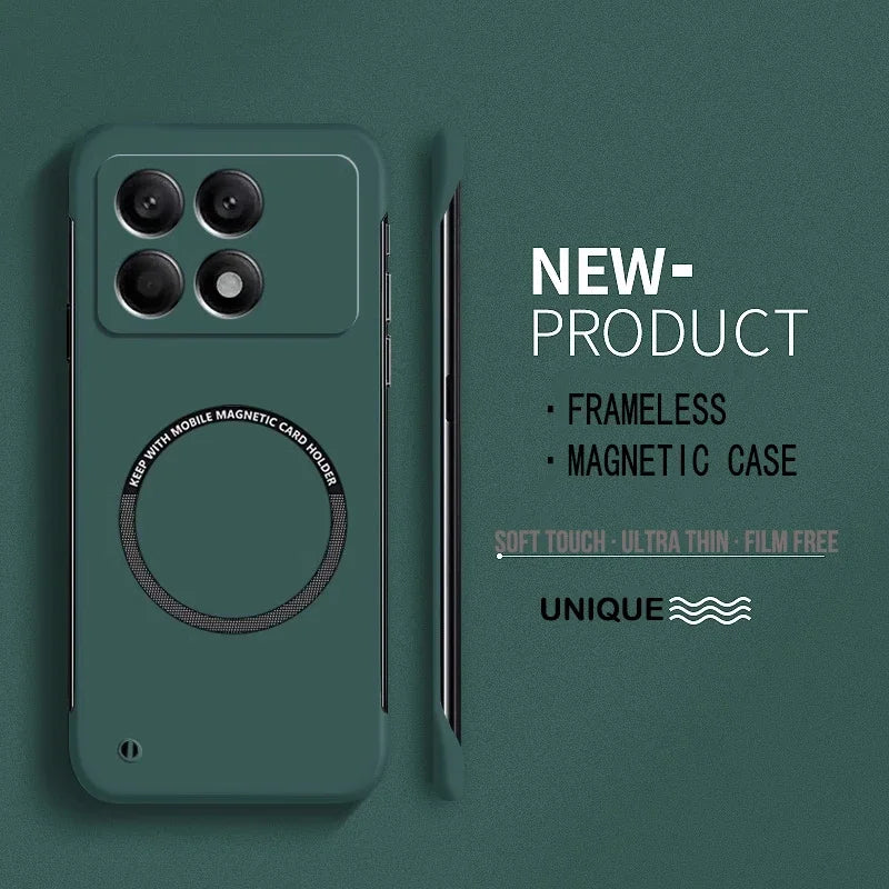 NEW Ultra Thin Hard PC Magnetic Frameless Phone Case for Xiaomi POCO X7 Pro X7 X F M 6 5 Pro 4G 5G Matte Pure Color Solid Cover