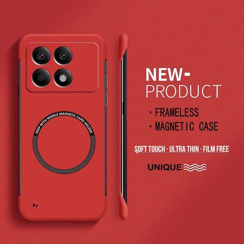 NEW Ultra Thin Hard PC Magnetic Frameless Phone Case for Xiaomi POCO X7 Pro X7 X F M 6 5 Pro 4G 5G Matte Pure Color Solid Cover