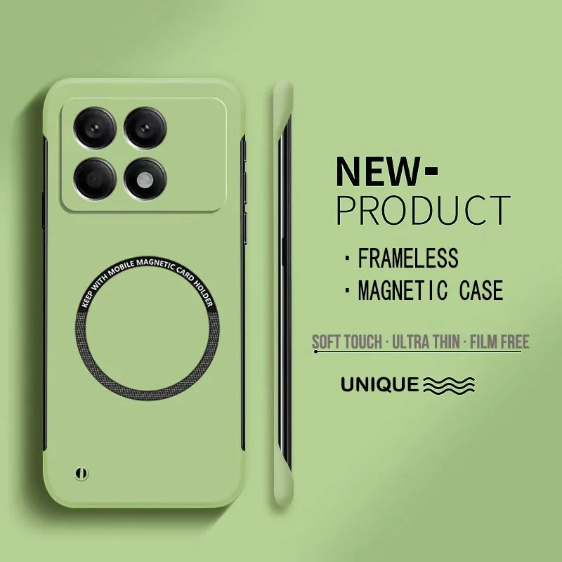 NEW Ultra Thin Hard PC Magnetic Frameless Phone Case for Xiaomi POCO X7 Pro X7 X F M 6 5 Pro 4G 5G Matte Pure Color Solid Cover