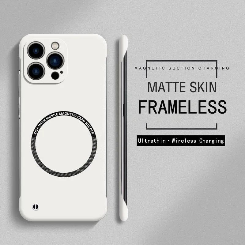 Ultra İnce Çerçevesiz Manyetik Sert PC Telefon Kılıfı IPhone 16/E 15 14 13 12 11 Pro Max Plus Magsafe Candy Color Koruyucu Kılıf