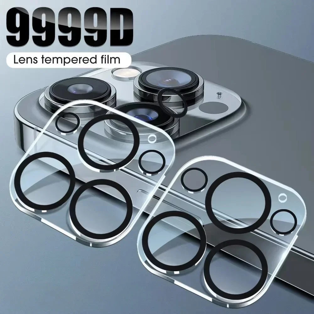 iPhone 16, 15, 14, 13 Pro Max Plus Mini Kamera Lens Koruyucu Siyah Daire Koruyucu Lens Film Kapağı için 1-5 Adet Temperli Cam