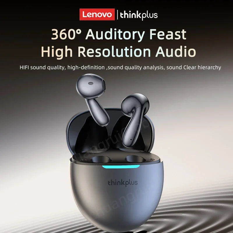2025 Orijinal Lenovo LP48 TWS Kulaklık Kablosuz Bluetooth 5.4 Kulaklık Yarım Kulak İçi Gürültü Azaltma Huawei iPhone İçin Ücretsiz Kulaklıklar