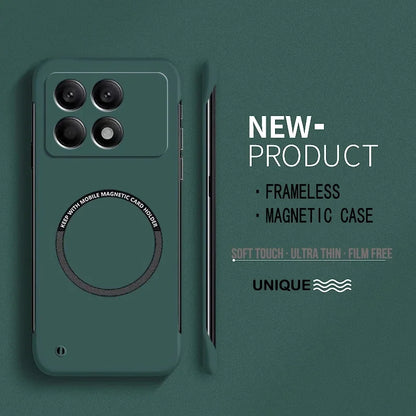 NEW Ultra Thin Hard PC Magnetic Frameless Phone Case for Xiaomi POCO X7 Pro X7 X F M 6 5 Pro 4G 5G Matte Pure Color Solid Cover