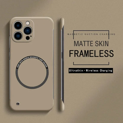 Ultra İnce Çerçevesiz Manyetik Sert PC Telefon Kılıfı IPhone 16/E 15 14 13 12 11 Pro Max Plus Magsafe Candy Color Koruyucu Kılıf