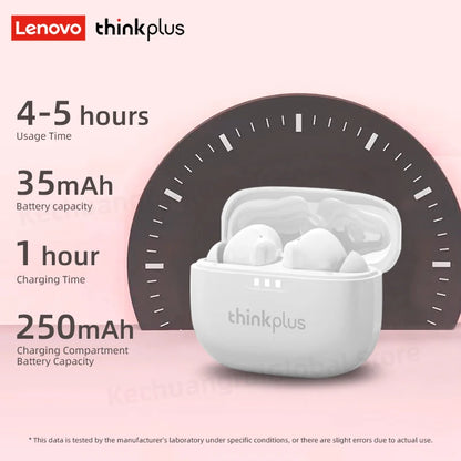%100 Orijinal Lenovo Kulaklıklar Kablosuz Bluetooth 5.2 Kulaklıklar HiFi Stereo Gürültü Azaltma Kulaklıkları Dokunmatik Kontrol 250mAH Yeni