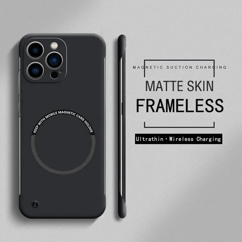 Ultra İnce Çerçevesiz Manyetik Sert PC Telefon Kılıfı IPhone 16/E 15 14 13 12 11 Pro Max Plus Magsafe Candy Color Koruyucu Kılıf