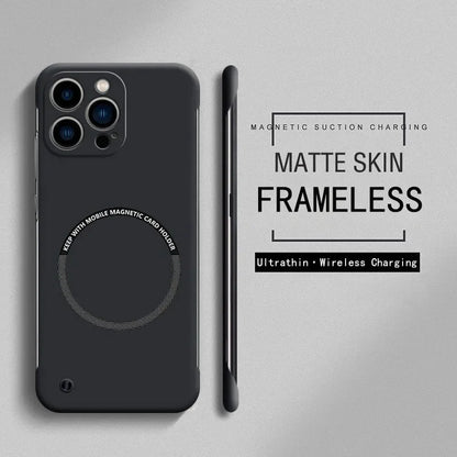 Ultra İnce Çerçevesiz Manyetik Sert PC Telefon Kılıfı IPhone 16/E 15 14 13 12 11 Pro Max Plus Magsafe Candy Color Koruyucu Kılıf