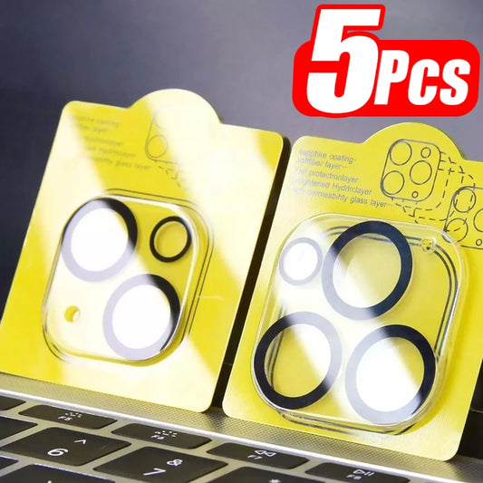 iPhone 16, 15, 14, 13 Pro Max Plus Mini Kamera Lens Koruyucu Siyah Daire Koruyucu Lens Film Kapağı için 1-5 Adet Temperli Cam
