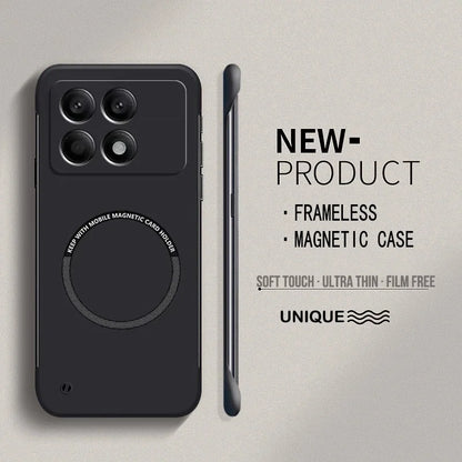 NEW Ultra Thin Hard PC Magnetic Frameless Phone Case for Xiaomi POCO X7 Pro X7 X F M 6 5 Pro 4G 5G Matte Pure Color Solid Cover