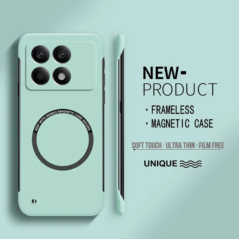 NEW Ultra Thin Hard PC Magnetic Frameless Phone Case for Xiaomi POCO X7 Pro X7 X F M 6 5 Pro 4G 5G Matte Pure Color Solid Cover
