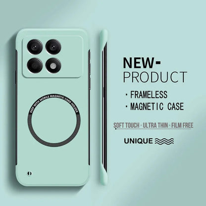 NEW Ultra Thin Hard PC Magnetic Frameless Phone Case for Xiaomi POCO X7 Pro X7 X F M 6 5 Pro 4G 5G Matte Pure Color Solid Cover