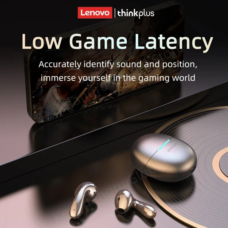 2025 Orijinal Lenovo LP48 TWS Kulaklık Kablosuz Bluetooth 5.4 Kulaklık Yarım Kulak İçi Gürültü Azaltma Huawei iPhone İçin Ücretsiz Kulaklıklar