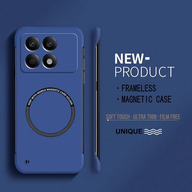 NEW Ultra Thin Hard PC Magnetic Frameless Phone Case for Xiaomi POCO X7 Pro X7 X F M 6 5 Pro 4G 5G Matte Pure Color Solid Cover