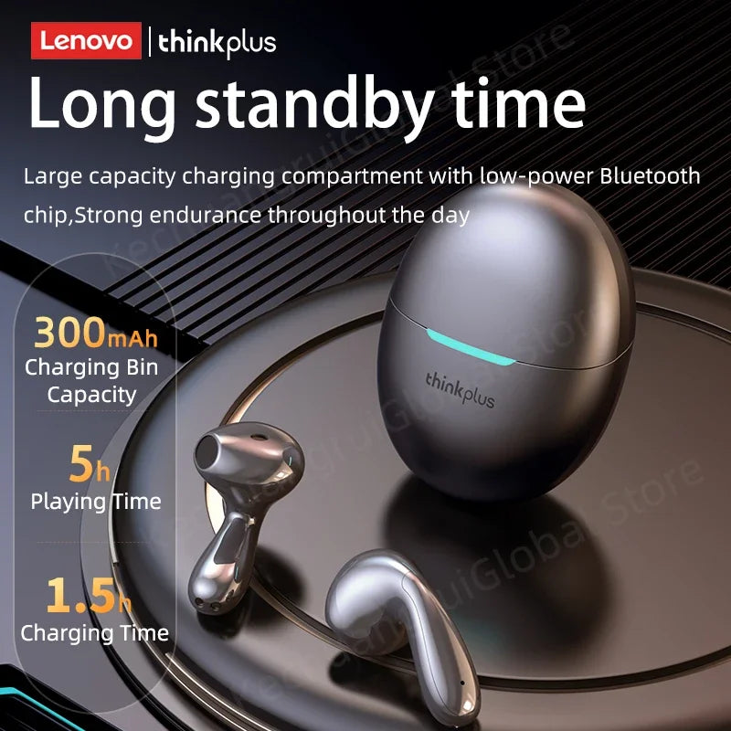 2025 Orijinal Lenovo LP48 TWS Kulaklık Kablosuz Bluetooth 5.4 Kulaklık Yarım Kulak İçi Gürültü Azaltma Huawei iPhone İçin Ücretsiz Kulaklıklar