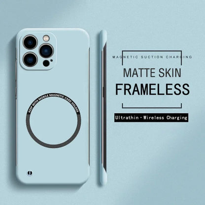 Ultra İnce Çerçevesiz Manyetik Sert PC Telefon Kılıfı IPhone 16/E 15 14 13 12 11 Pro Max Plus Magsafe Candy Color Koruyucu Kılıf