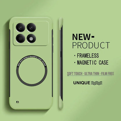 NEW Ultra Thin Hard PC Magnetic Frameless Phone Case for Xiaomi POCO X7 Pro X7 X F M 6 5 Pro 4G 5G Matte Pure Color Solid Cover