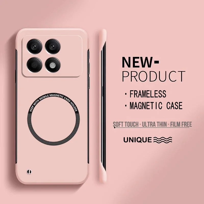 NEW Ultra Thin Hard PC Magnetic Frameless Phone Case for Xiaomi POCO X7 Pro X7 X F M 6 5 Pro 4G 5G Matte Pure Color Solid Cover